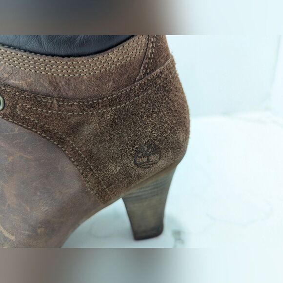 TIMBERLAND Earhkeepers Women’s Field Boot Lace Up Brown sued Leather Heels sz 7 - Picture 11 of 14